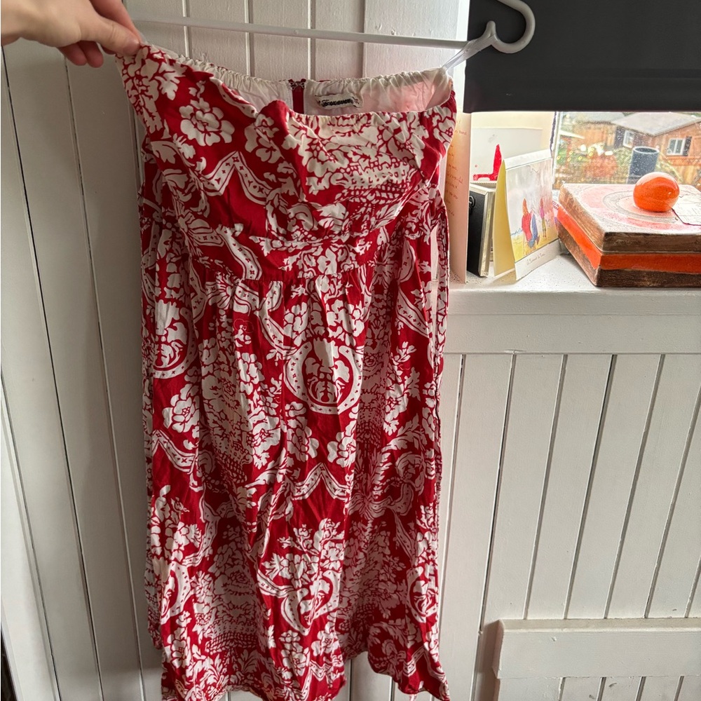 Forever 21 Red and White Strapless Dress